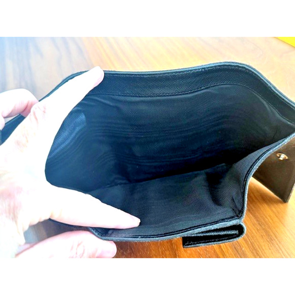 Authentic Vintage Prada Nylon & Leather Medium Trifold Black Wallet - Picture 13 of 16